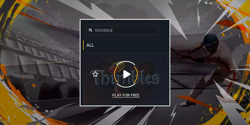 Search for a game in the casino section and start playing