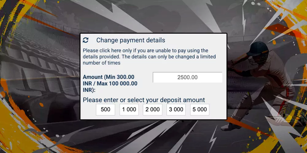 Select the amount of deposit