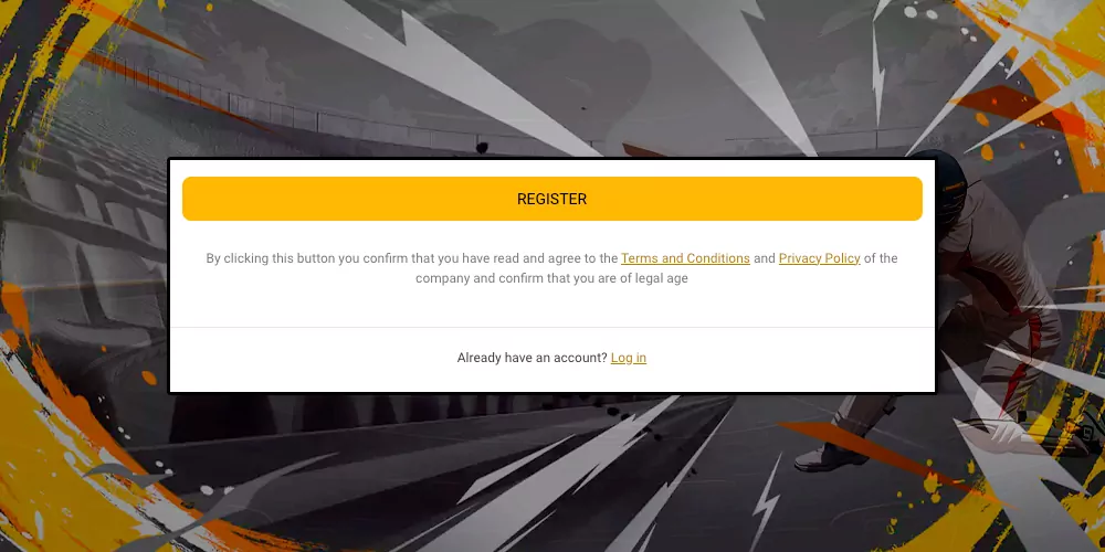 Confirming account creation and reading the terms and conditions