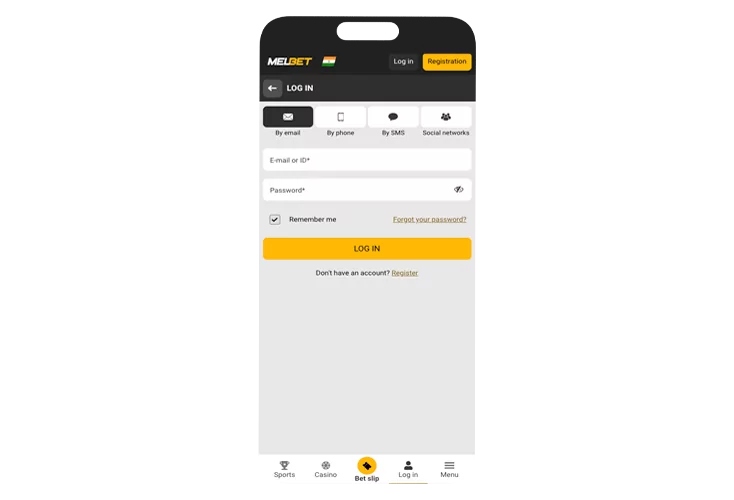 Launch the app and log in to your account