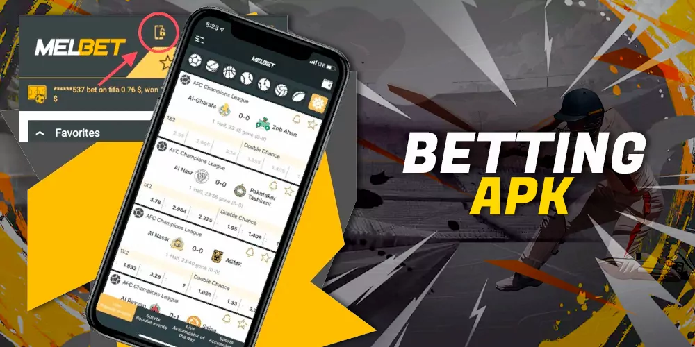 Betting on sports in a mobile app with any operating system