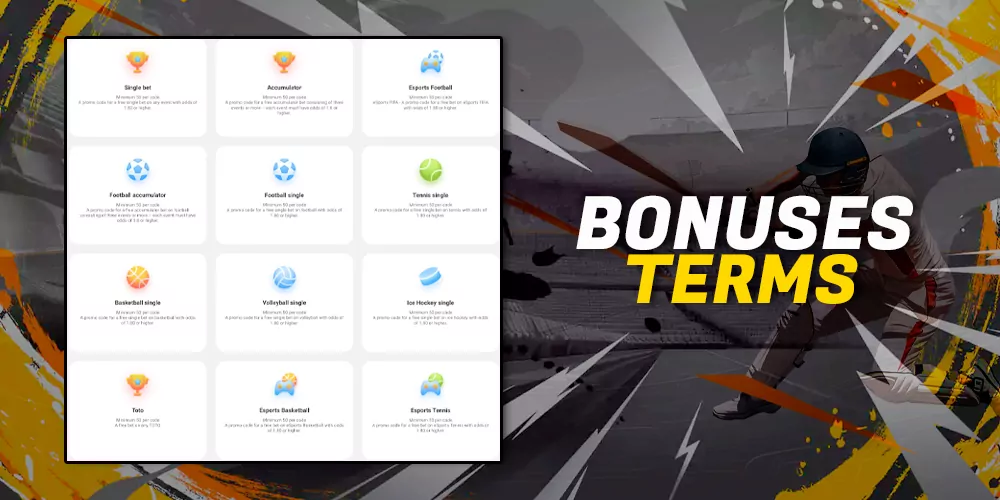 Terms and conditions for bonus promo codes